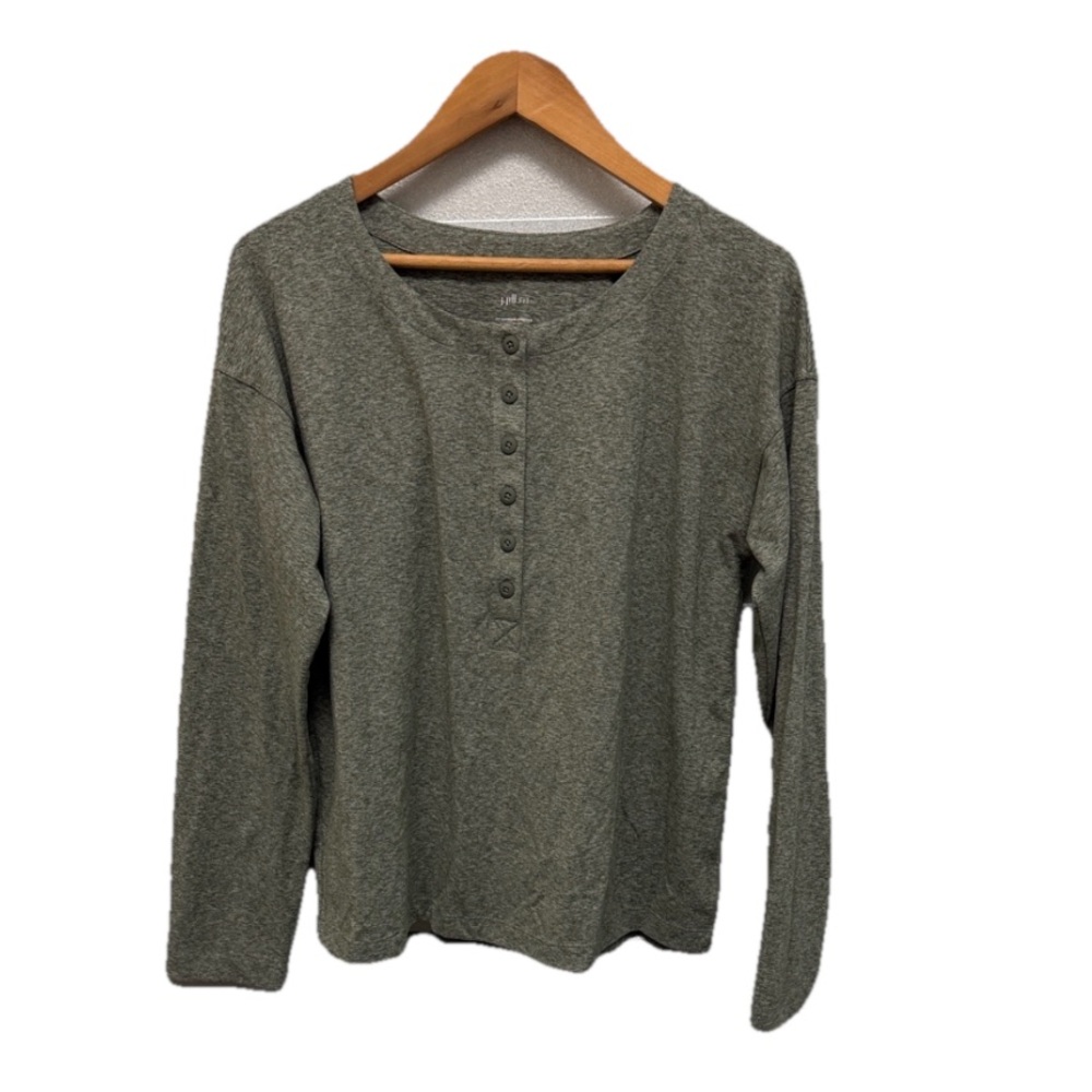 J.Jill FIT‎ Stretch Women’s Henley Tee Size Medium Comfort Performance Soft Top